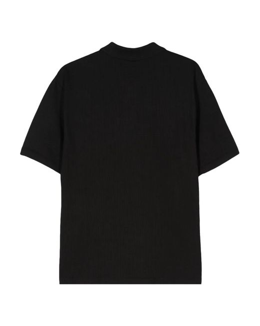Calvin Klein Black Logo-Patch Check-Pattern Polo Shirt for men
