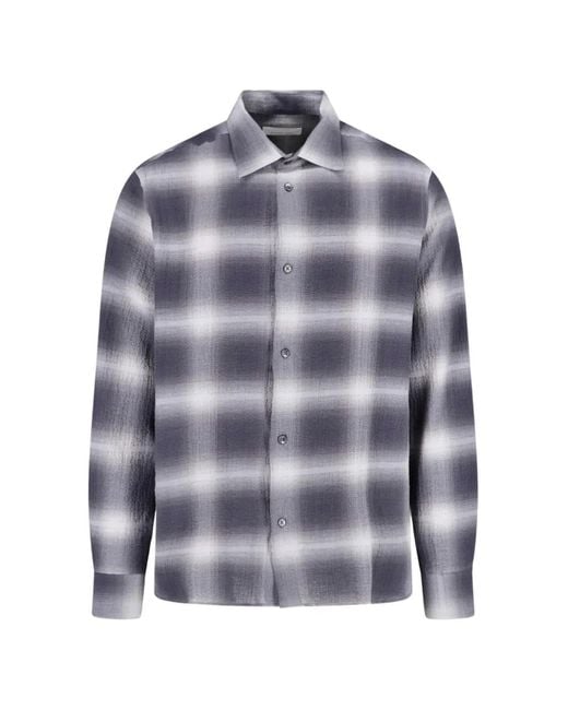BERNER KUHL Blue Checked Long-Sleeve Shirt for men
