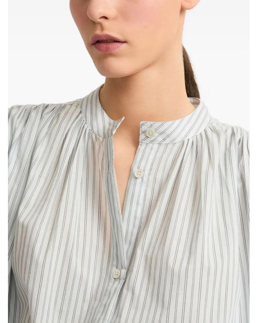 Yves Salomon White Striped Shirt