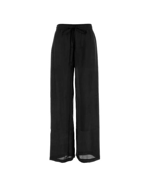 THE ROSE IBIZA Black Silk Palazzo Pants