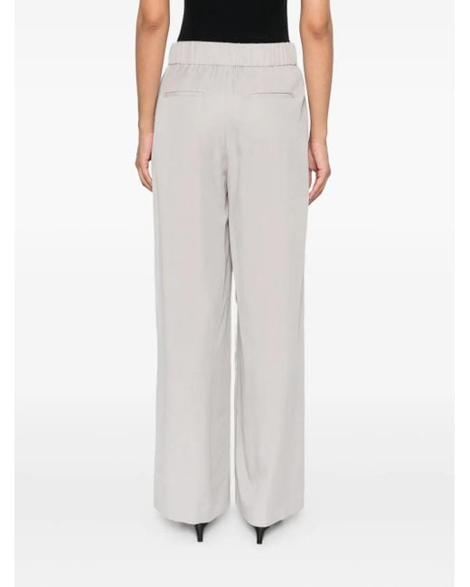 Peserico White Elastic-Waist Trousers