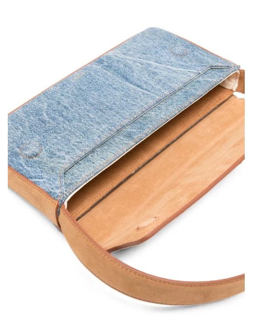 Amiri Blue Ma Millie Suede-Panelled Shoulder Bag