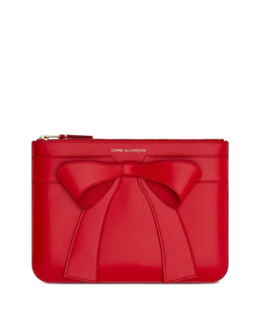 Comme des Garçons Red Bow-Detail Leather Wallet