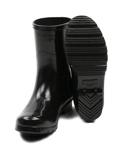 Karl Lagerfeld Black Logo Rain Boots