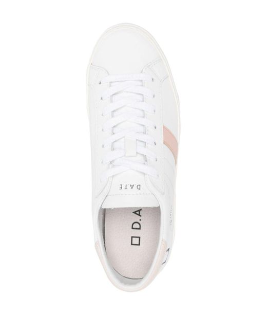 Date Leren Sneakers in het White