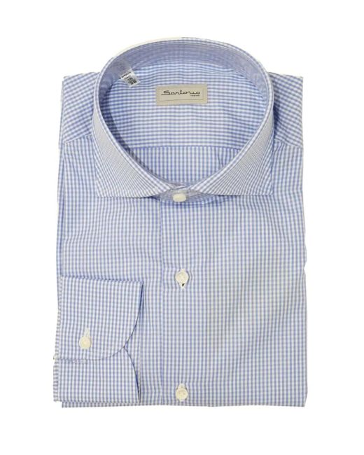 Camisa a cuadros gingham Sartorio Napoli de hombre de color Blue