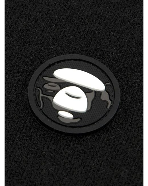 Aape By A Bathing Ape Black Moonface Logo-Patch Sweater for men
