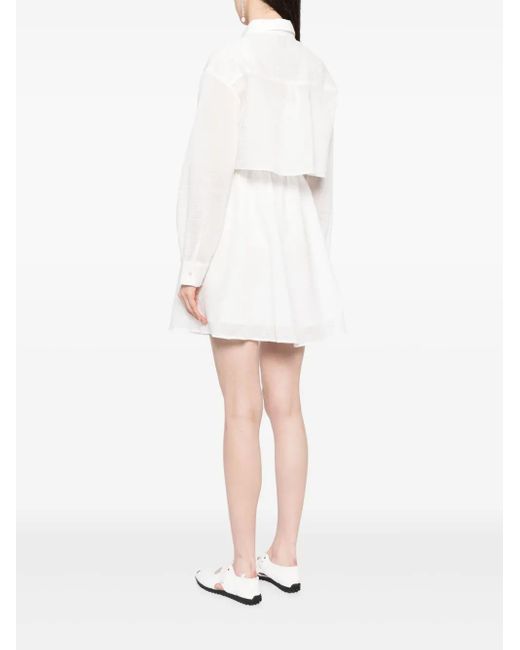 B+ AB White Crinkled Two-Piece Dress Set