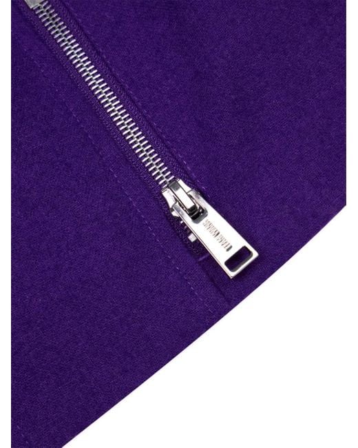 TEAM WANG design Purple Panelled Zip-Up Cropped Jacket
