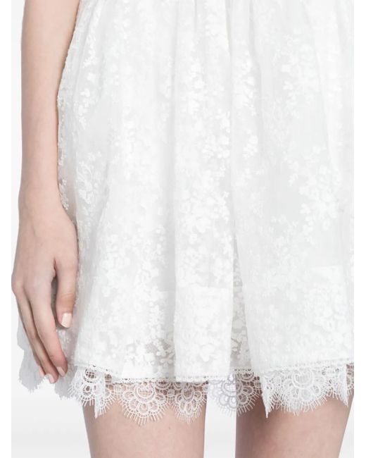 Vestido corto Hope con encaje floral Alice + Olivia de color White