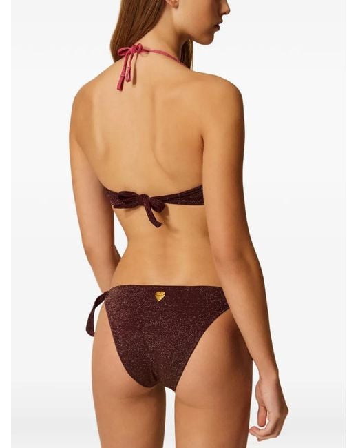 Twinset Brown Bikini Thong With Lurex