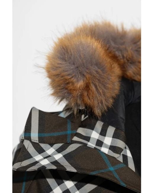 Burberry Gray Checked Padded Jacket for men