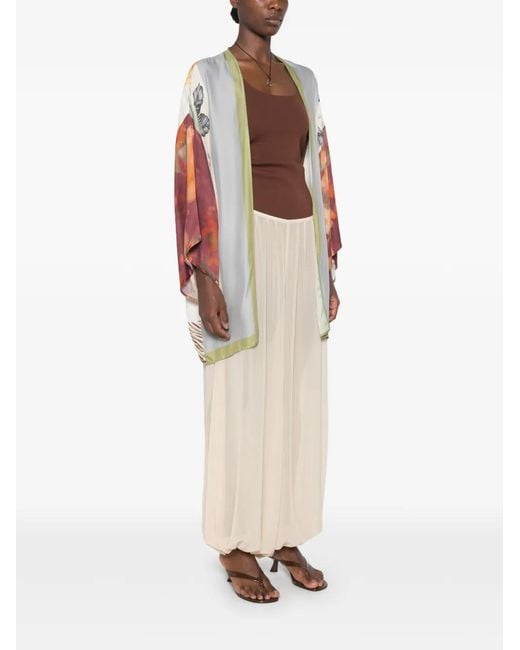 Anna Molinari White Floral-Print Open-Front Jacket