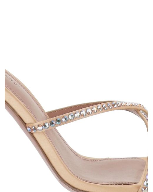 AMINA MUADDI Natural Sally Crystal-Embellished Sandals