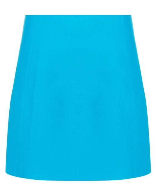 Jil Sander Blue Fine-ribbed Mini Skirt