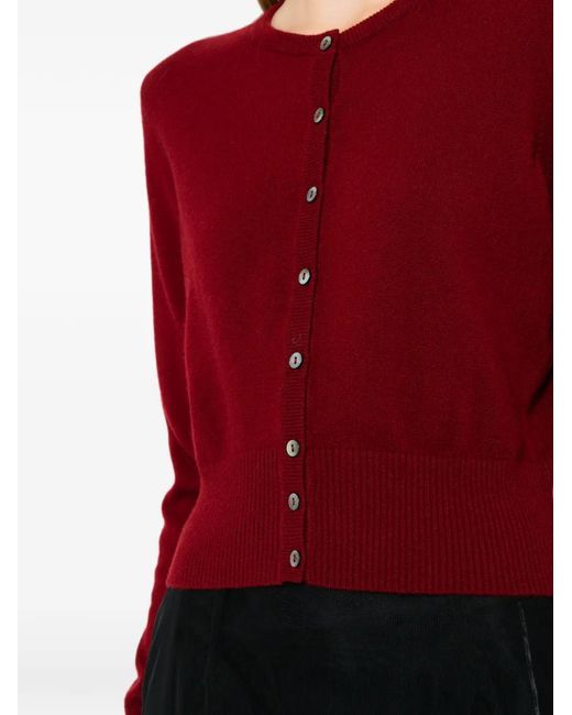 N.Peal Cashmere Red Ivy Cardigan