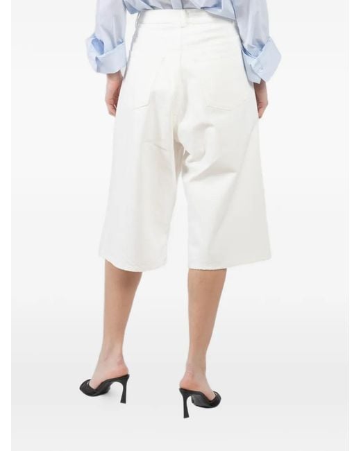 Teurn Studios White Baggy denim shorts