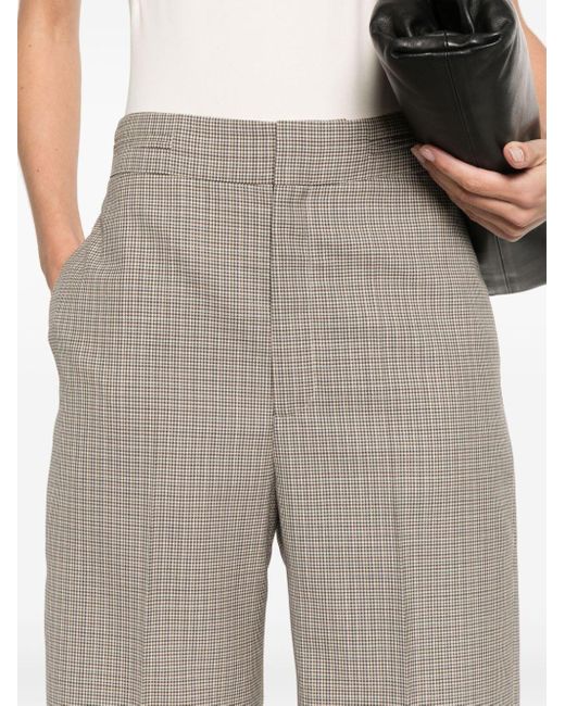 Victoria Beckham Gray Houndstooth-pattern Tailored Shorts