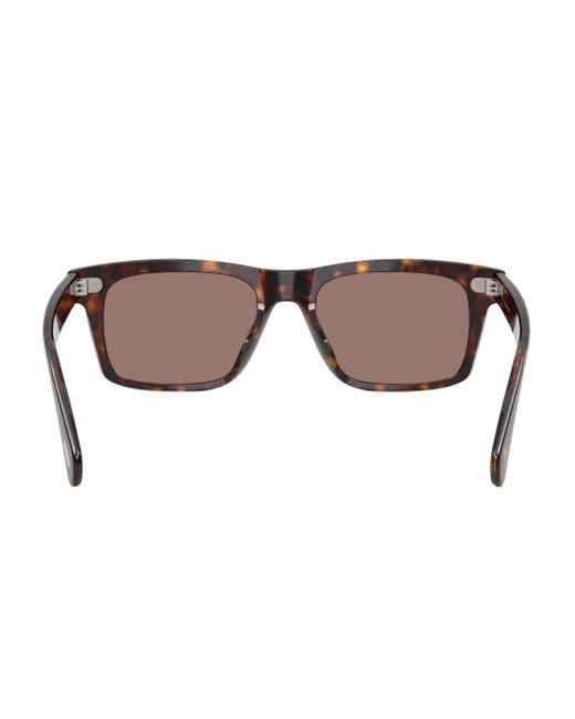 Oliver Peoples Brown Tortoiseshell Rectangle-Frame Sunglasses for men