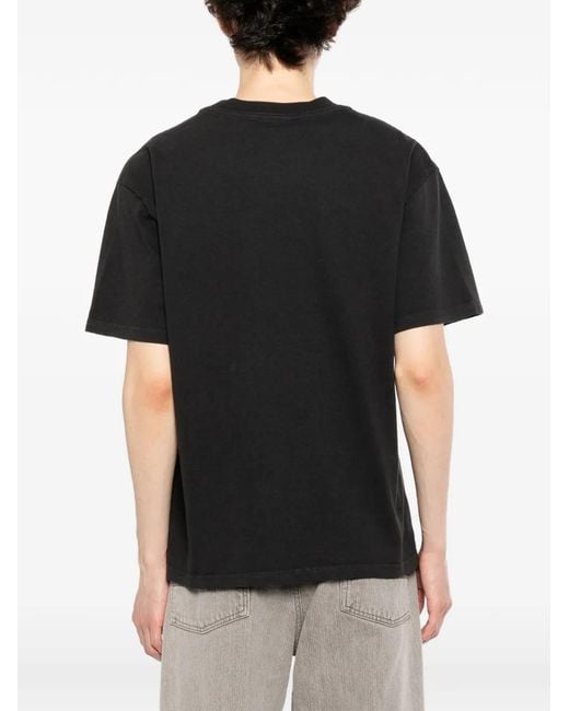 Melt Black Graphic-Print Round Neck T-Shirt for men