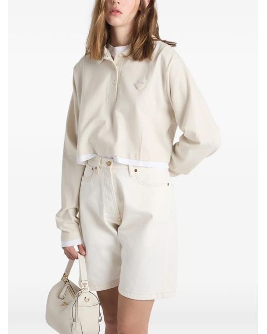 Prada White Poloshirt Aus Jersey