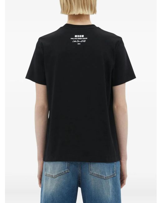 Camiseta con motivo bordado MSGM de color Black