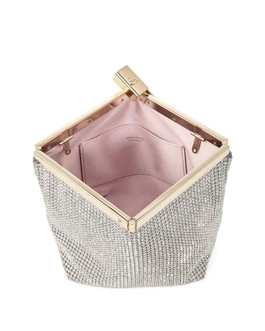Jimmy Choo Gray Ganache Crystal-Embellished Clutch Bag