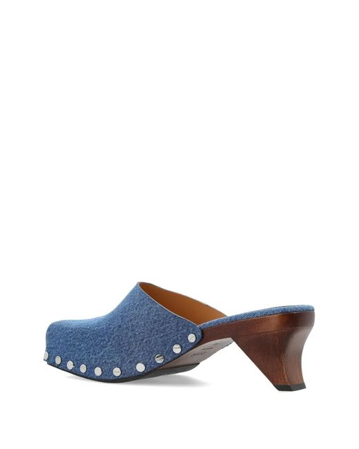 Ganni Blue Studded Mules