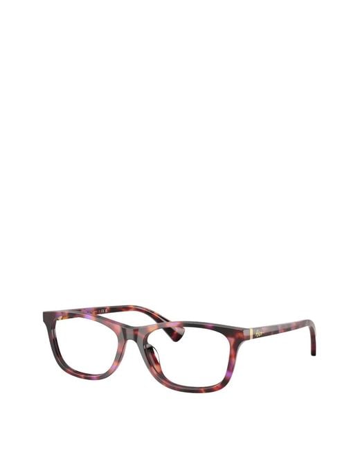 Polo Ralph Lauren Brown Tortoiseshell-Effect Rectangle-Frame Glasses