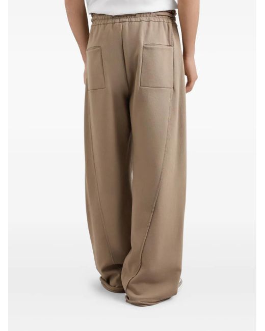 Dolce & Gabbana Natural Drawstring Frayed-Edge Track Pants for men