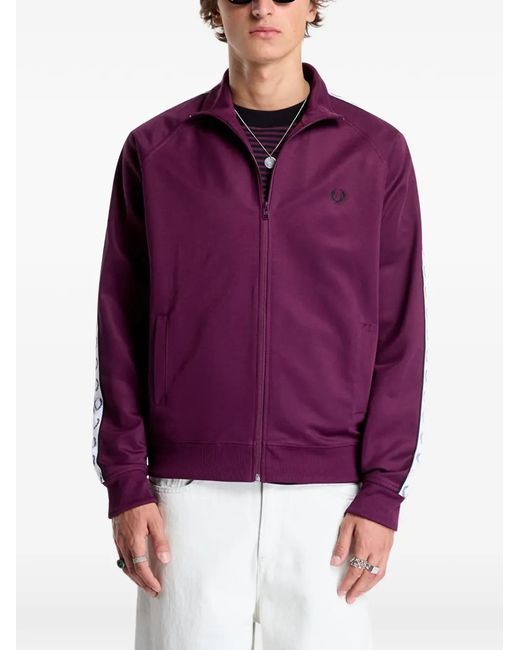 Fred Perry Purple Logo-Tape Bomber Jacket for men