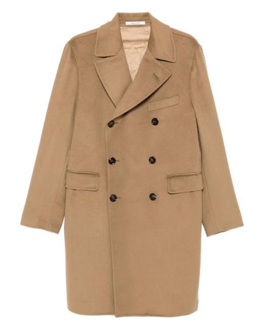 Tagliatore Natural Double-Breasted Pocket Coat for men