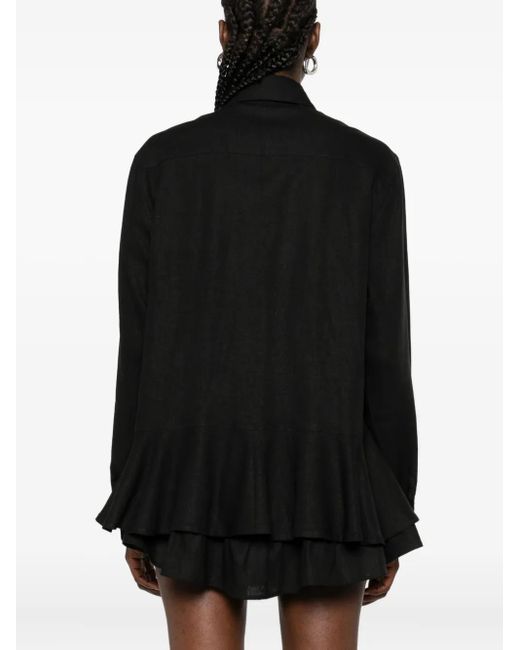 Hamza Black Flared Blouse