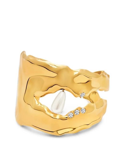 Oscar de la Renta Metallic Hammered Cuff Bracelet