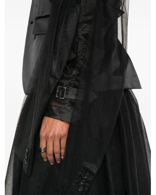 Comme des Garçons Black Tulle-Inserts Blazer