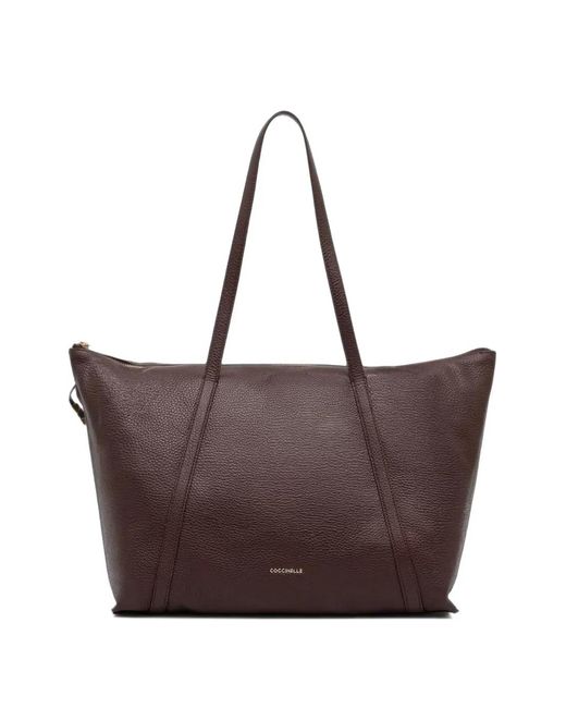 Coccinelle Brown Nory Leather Tote Bag