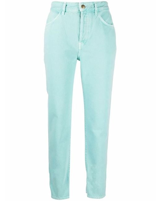 Washington DEE-CEE U.S.A. Blue Logo-Patch Straight-Leg Jeans