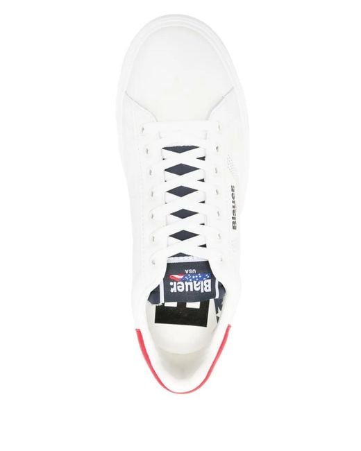 Blauer White Leather Sneakers for men
