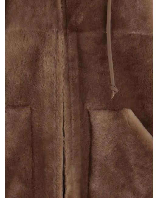 Blancha Brown Hooded Shearling Jacket
