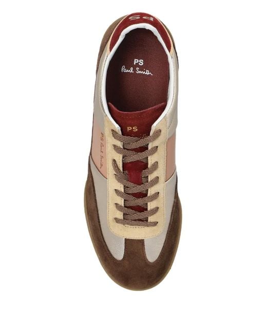 Paul Smith Brown Dover Metallic-Panel Sneakers