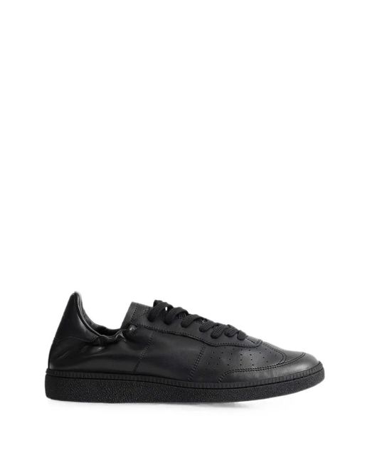 MAJOR STEP Black Major Tennis Leather Sneakers for men