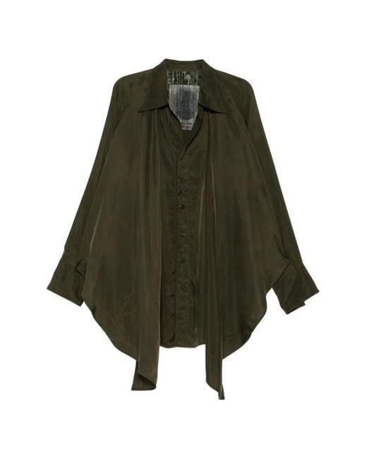 Ziggy Chen Green Button-Fastening Long-Sleeve Shirt