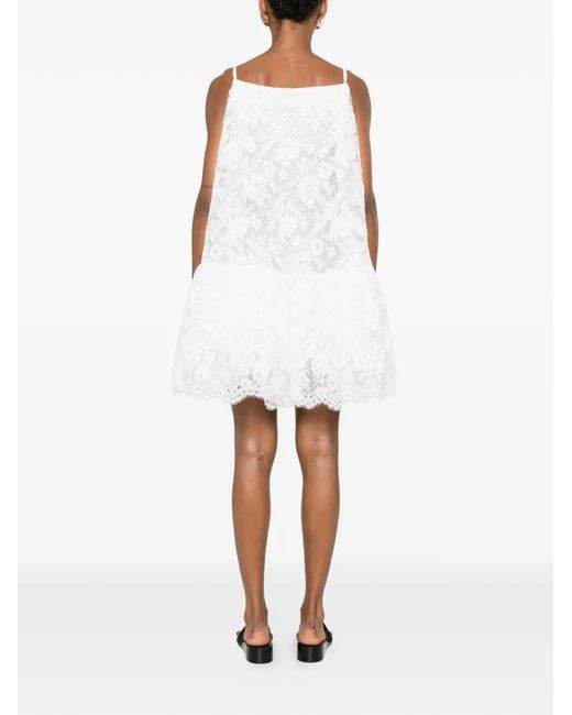 Givenchy White Robe Longue À Volants Superposés