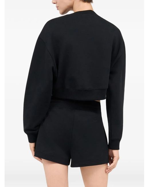Roberto Cavalli Black Tiger-Motif Cropped Sweater