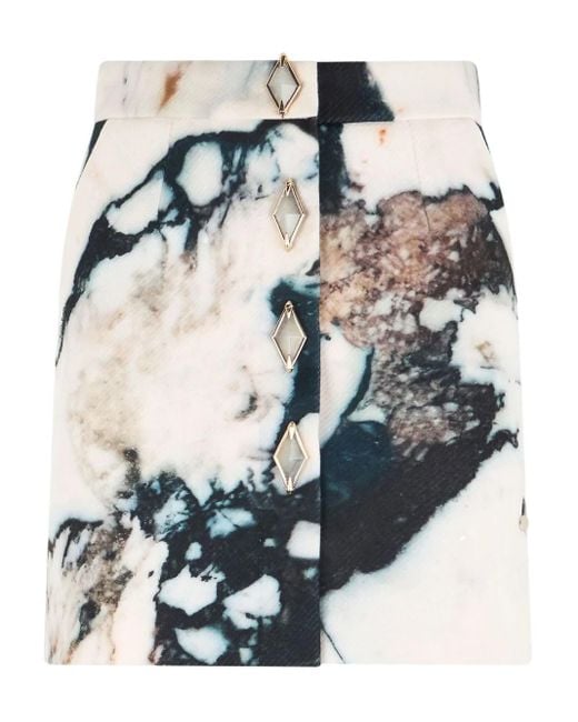 Roberto Cavalli Black Minirock mit Marmor-Print