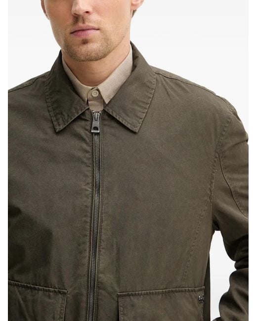 Guess Brown Flap-Pocket Zip-Up Jacket for men