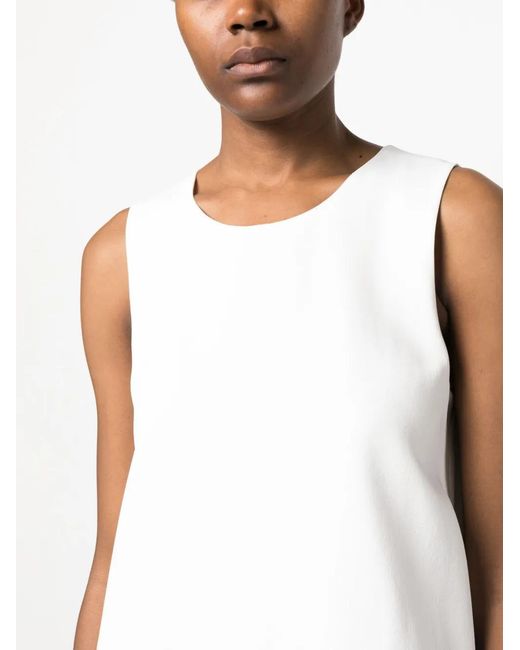 Jil Sander White Sleeveless Shift Dress