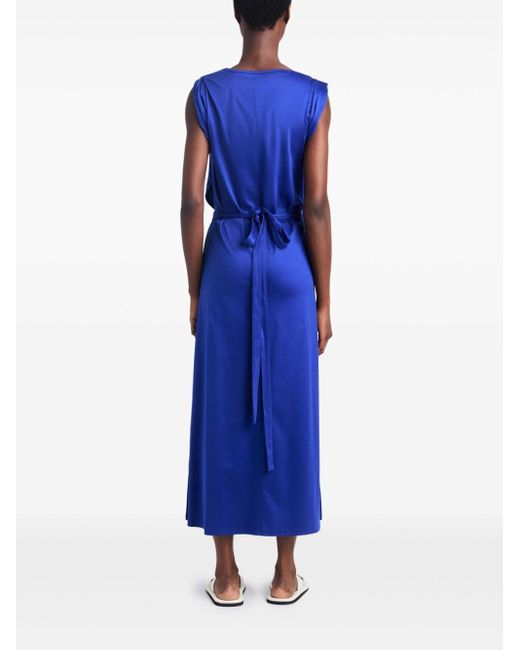 Proenza Schouler Blue Scoop Neck Organic Cotton Dress