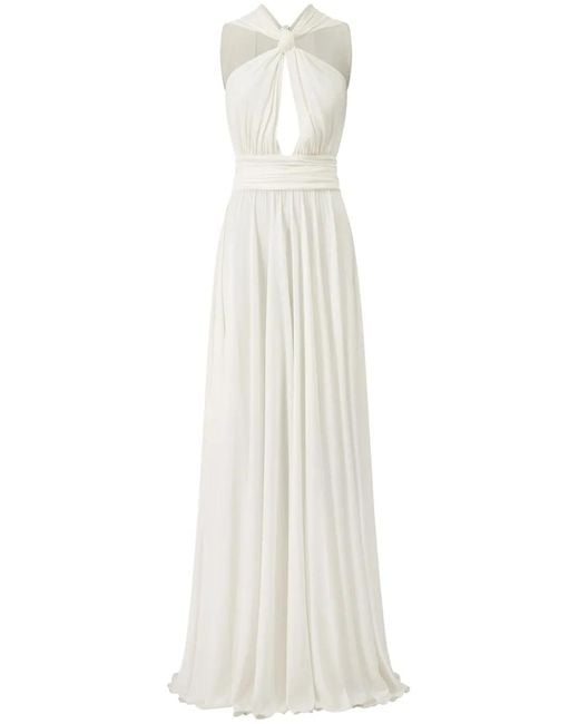 Giambattista Valli White Cotton Jersey Halter Neck Long Dress