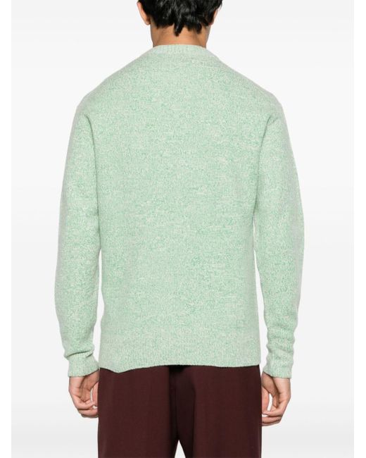 Jil Sander Green Marl-knit Wool Blend Jumper for men